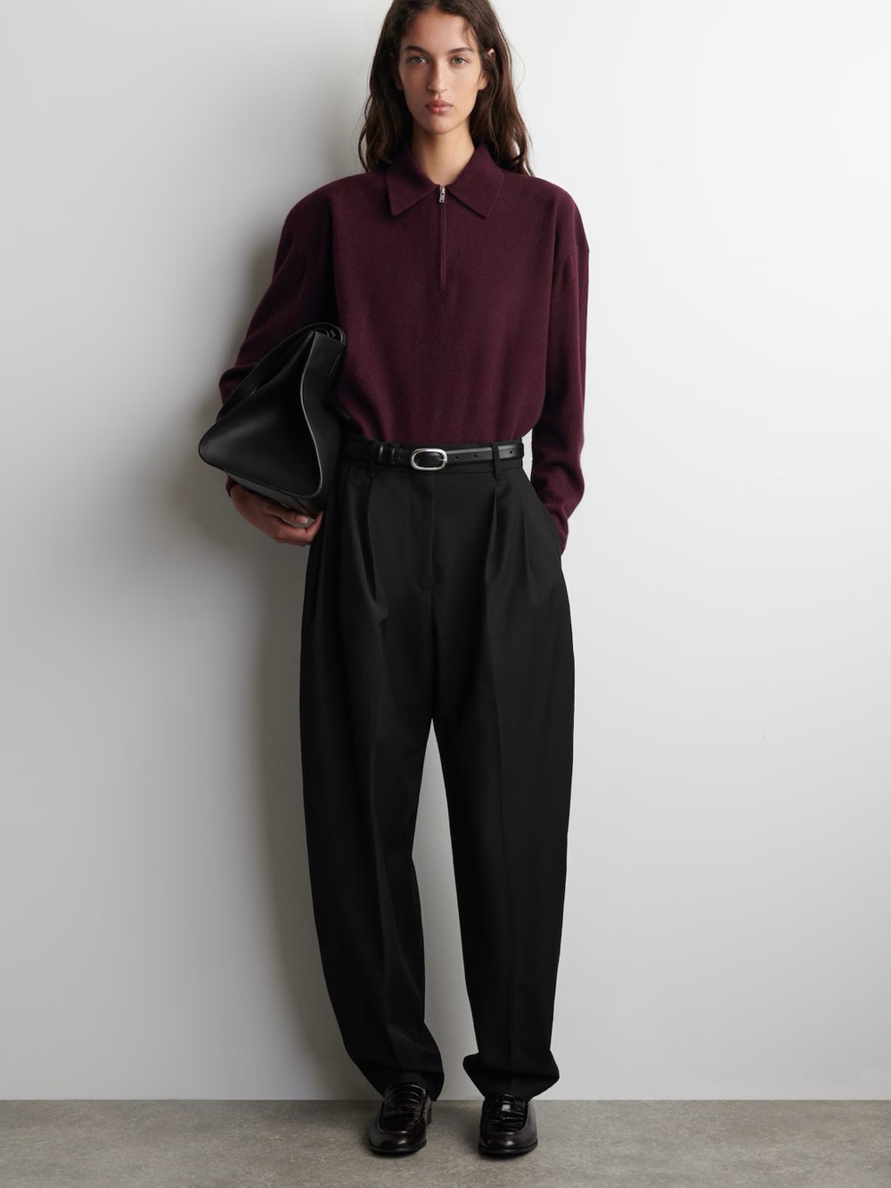 NWT (size XS) COS MERINO WOOL-YAK ZIP-UP POLO SHIRT
